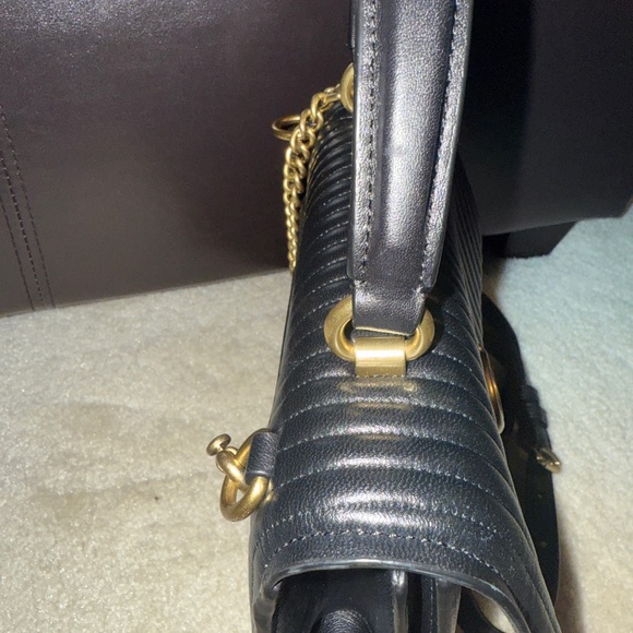 Coach Parker Black Quilted Satchel with Gold Chain - Picture 13 of 15